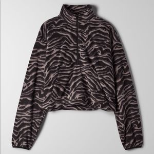 Aritzia TNA Polar 1/2 Zip Zebra Pullover